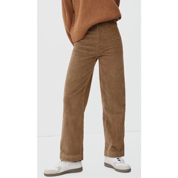 Everlane Pants - EVERLANE The Corduroy Wide Leg High rise Pant Caramel Toasted Coconut Sz 10